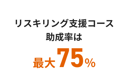 リスキリング支援コース助成率は最大75％